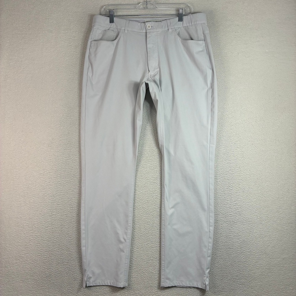 Holderness Bourne Parker Pants Men 36x31 Gray Performance Chino Stretch Golf